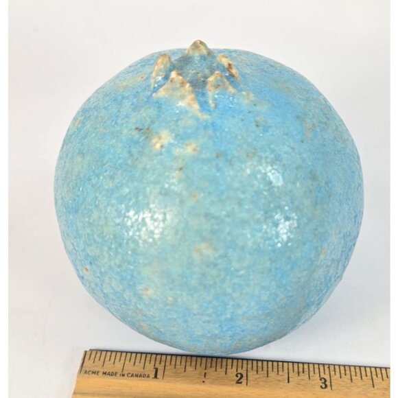 Manousos Chalkiadakis Ceramic Pomegranate Paperweight Greek Studio Artist - Picture 9 of 12